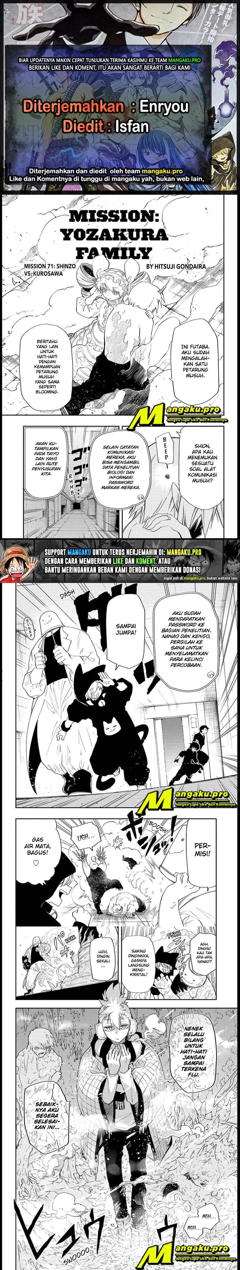 Mission: Yozakura Family: Chapter 71 - Page 1