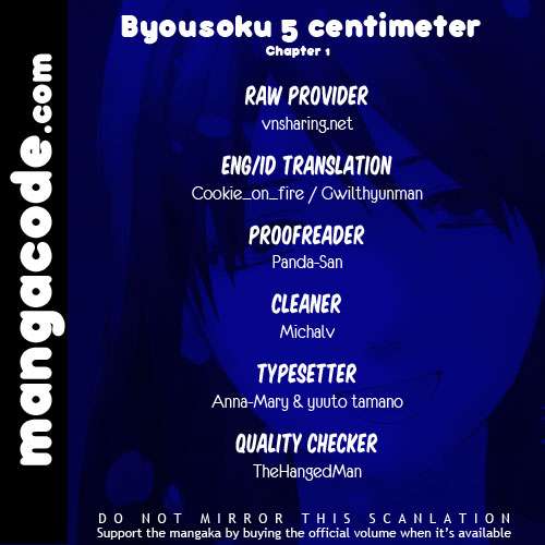 Byousoku 5 Centimeter: Chapter 01 - Page 1