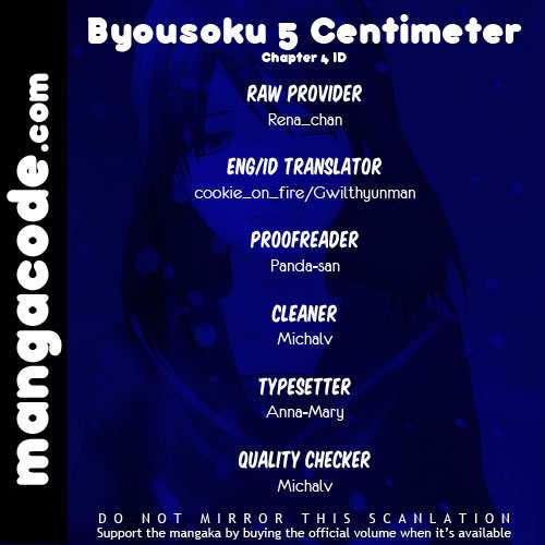 Byousoku 5 Centimeter: Chapter 04 - Page 1